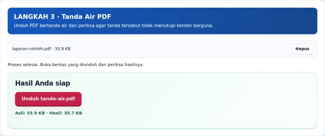 Tanda Air PDF, langkah 3: Unduh PDF bertanda air dan periksa agar tanda tersebut tidak menutupi konten berguna.