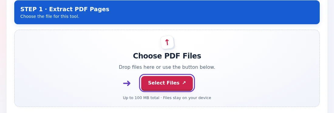 Extract PDF Pages, step 1: Load the source PDF and locate the pages needed for a complete excerpt.