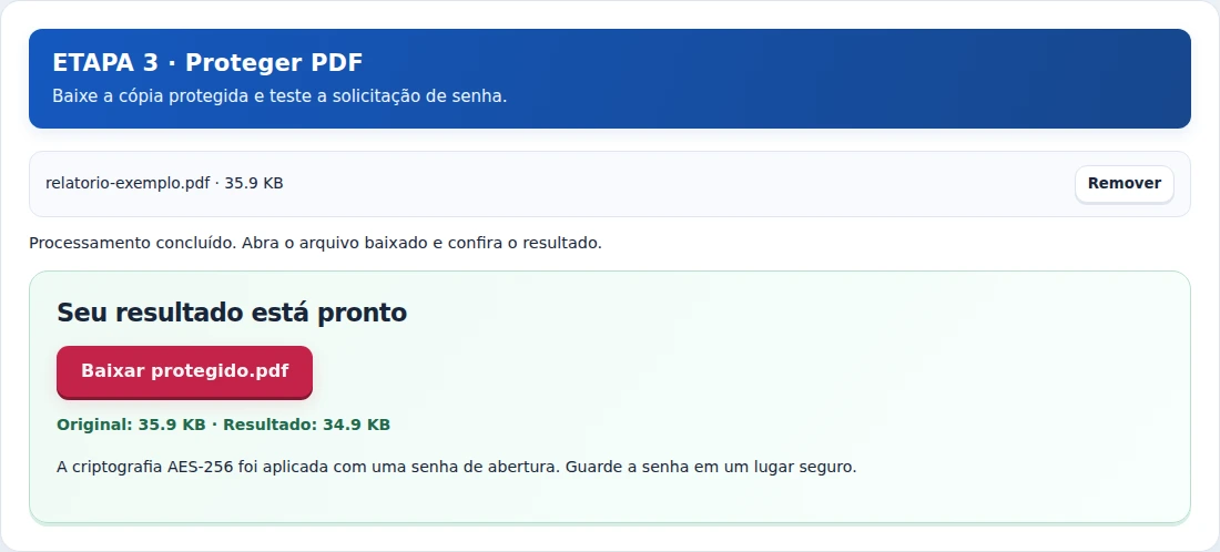 Proteger PDF, etapa 3: Baixe a cópia protegida e teste a solicitação de senha.