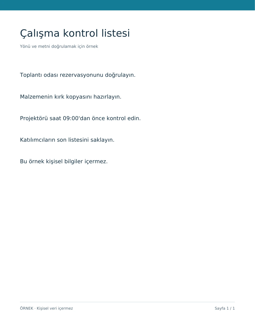 Saat yönünde 270 derece döndürmeden sonra dik görüntülenen gerçek sonuç PDF’si.