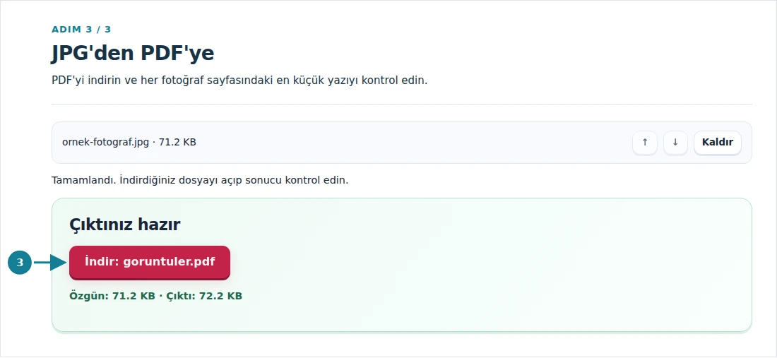 JPG'den PDF'ye, adım 3: PDF'yi indirin ve her fotoğraf sayfasındaki en küçük yazıyı kontrol edin.